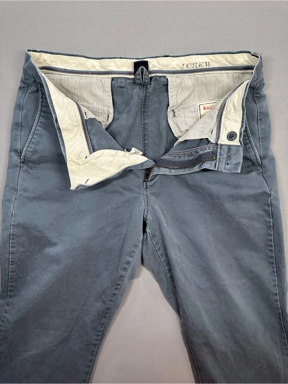 J Crew Broken In Slim Fit Chino Khaki Pants, 100% Cotton Twill - Mens 31x32